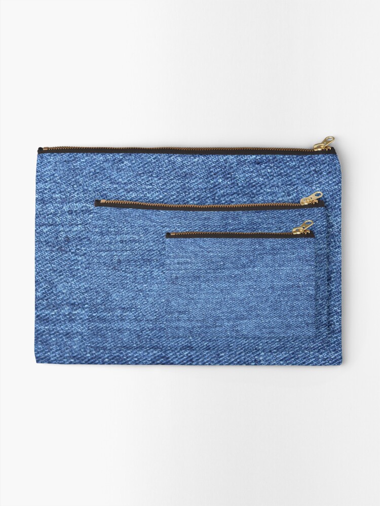 "Blue Jean Denim " Zipper Pouch for Sale by podartist Redbubble