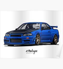 Street Monstr. Skyline R34 GTR Poster