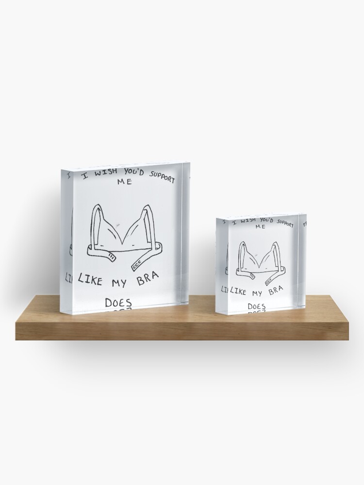 "Over the shoulder boulder holder" Acrylic Block by 2smoll Redbubble