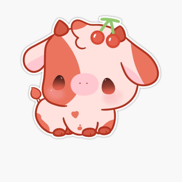 apple Cow kawaii Sticker for Sale by MayBK