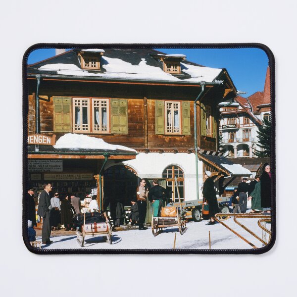 Item preview, 1950s - Wengen Railway Train Station, Bernese Oberland, Swiss Alps, Switzerland, Europe designed and sold by thatwaslife.