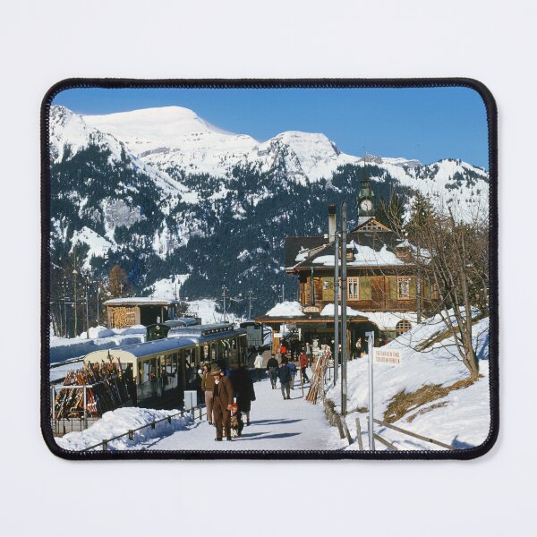 Item preview, 1950s - Wengen Railway Train Station, Bernese Oberland, Swiss Alps, Switzerland, Europe designed and sold by thatwaslife.