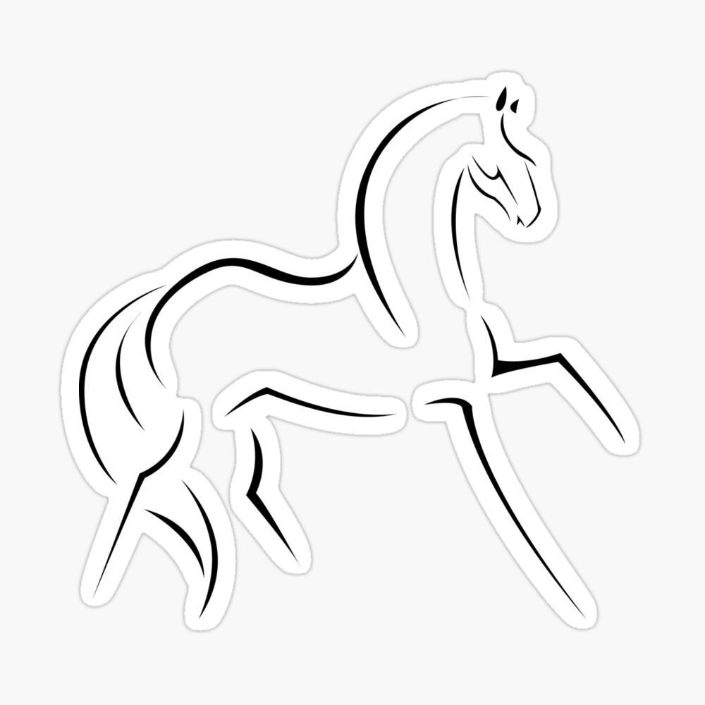 2D Outline drawing of man with helmet riding a horse from the si... -  Arthub.ai