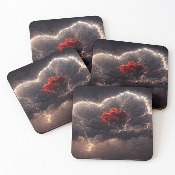Item preview, Red Broken Heart in the Clouds /  Broken Hearts Unwind Designs designed and sold by Unwind-Art-Work.