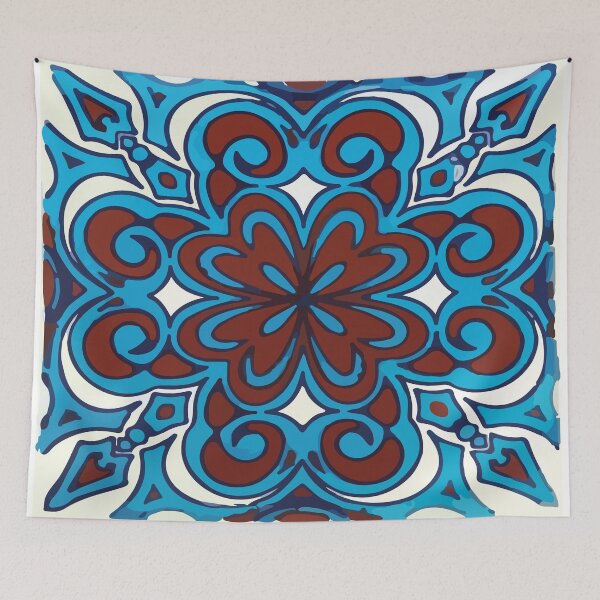 Item preview, Copy of Swirl motif dainty yellow flower mexican tile azulejo folk art interior decoration designed and sold by T-Mex.