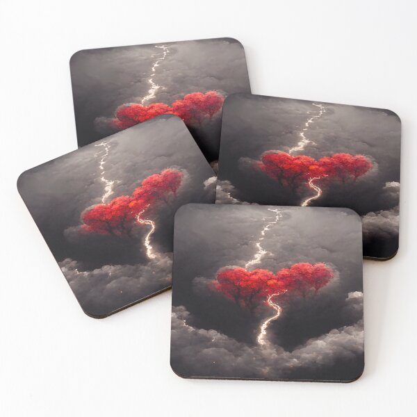 Item preview, Red Broken Heart in the Clouds /  Broken Hearts Unwind Designs designed and sold by Unwind-Art-Work.
