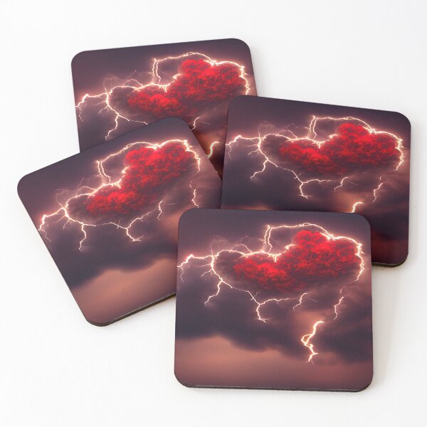 Item preview, Red Broken Heart in the Clouds /  Broken Hearts Unwind Designs designed and sold by Unwind-Art-Work.