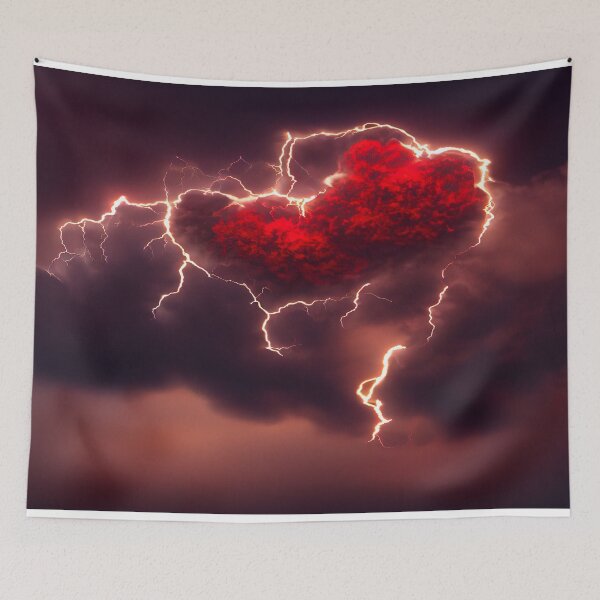 Item preview, Red Broken Heart in the Clouds /  Broken Hearts Unwind Designs designed and sold by Unwind-Art-Work.