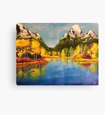 Landscape with yellow trees Canvas Print