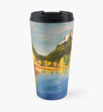 Landscape with yellow trees Travel Mug