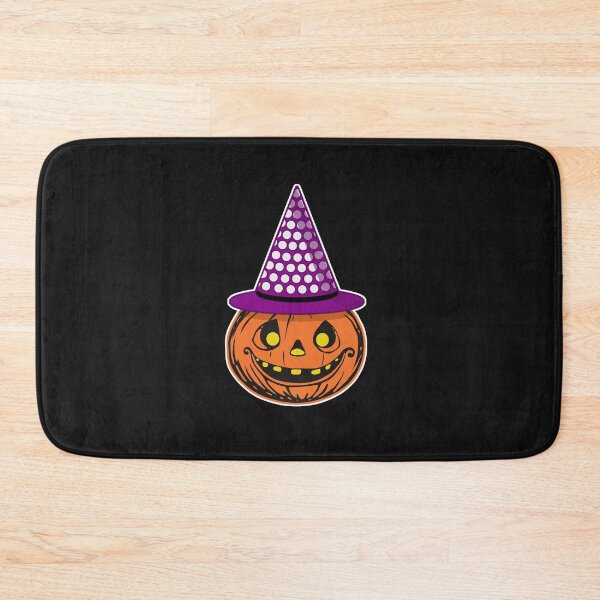 Item preview, Happy Halloween smiling pumpkin wearing a witches hat design designed and sold by ROEfifty.