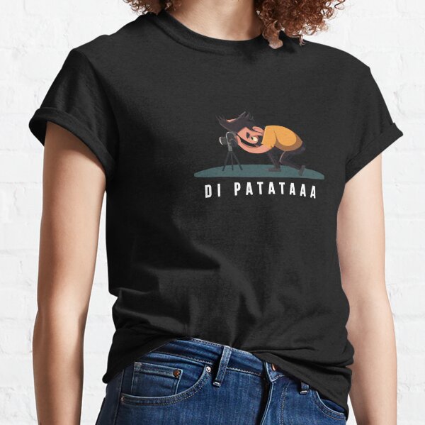 Ilustración Fotógrafo Gracioso con la Frase Di Patataaa Camiseta clásica