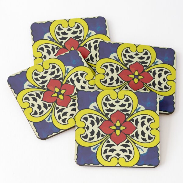 Item preview, Flor mexicana diseño art nouveau azulejo azulejo decoración de interiores de arte popular designed and sold by T-Mex.