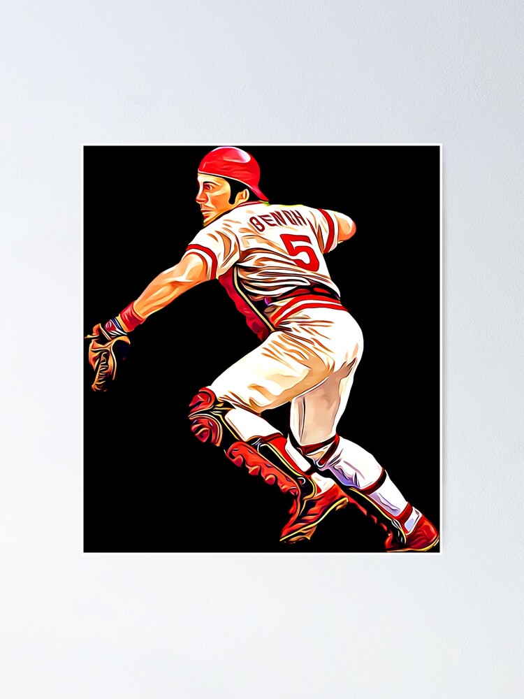 Matted 8x10 Photo- Johnny Bench Batting