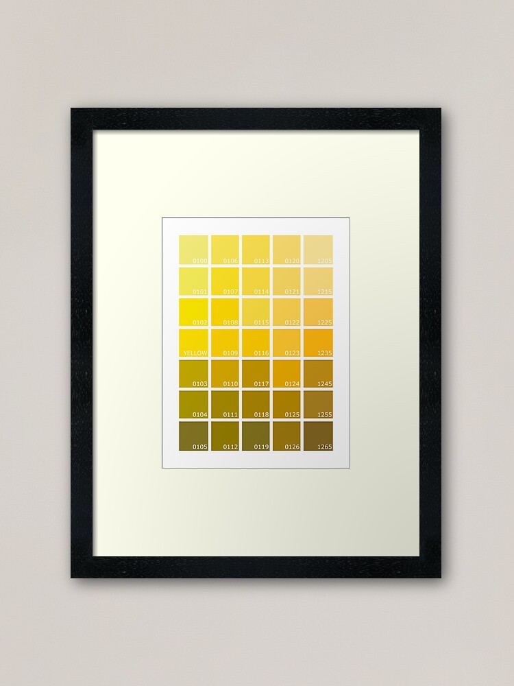 Shades Of Yellow Pantone Framed Art Print By Rogue Design Redbubble