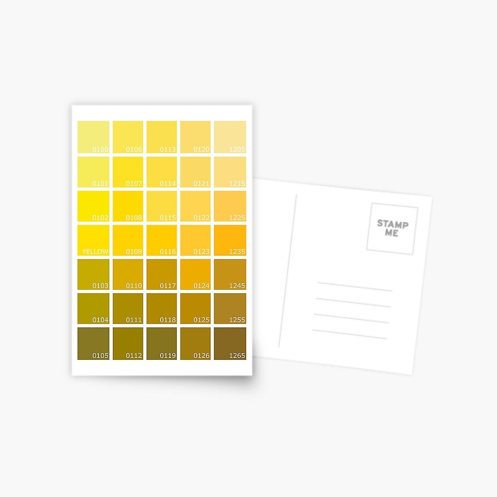 Carte De Vœux Nuances De Jaune Pantone Par Rogue Design Redbubble