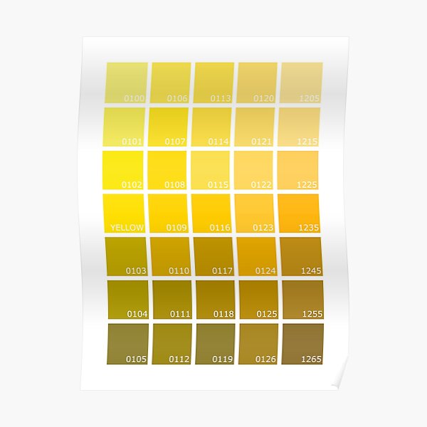 Schattierungen von gelbem Pantone Poster