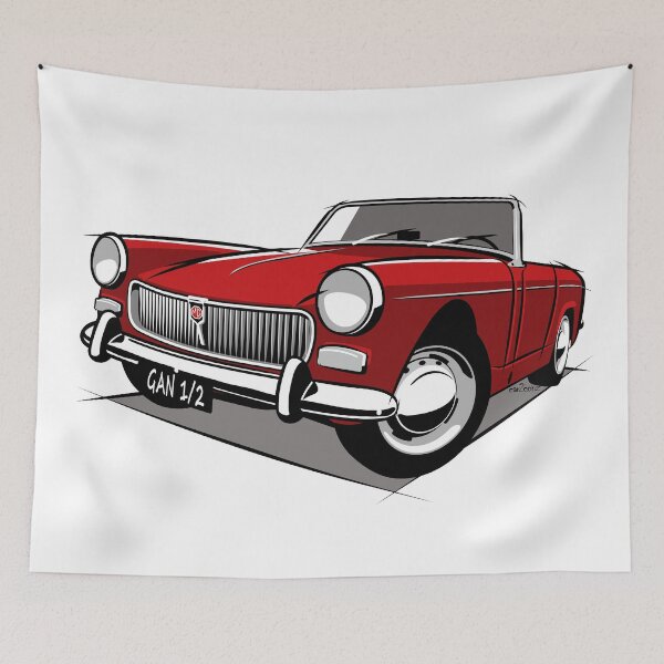 Item preview, MG Midget mark 1 red designed and sold by car2oonz.