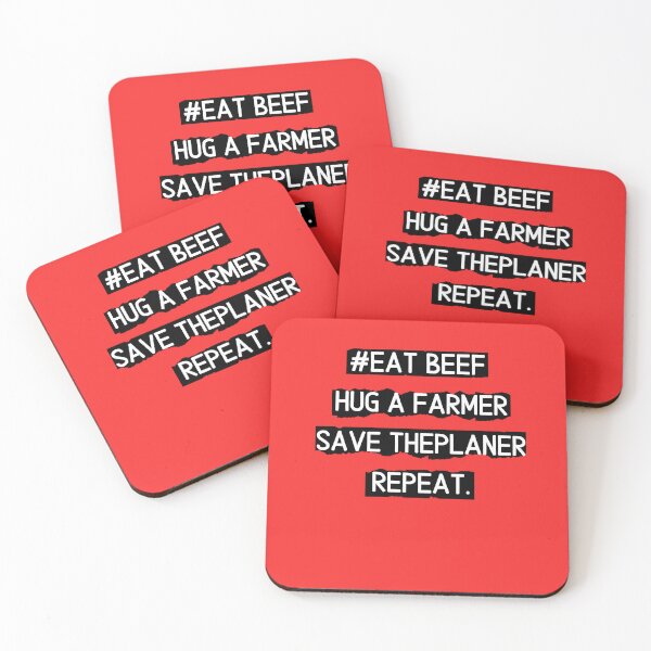 Artikelvorschau,  EaT BeeF Hug a Farmer Save the Planer Repeat/Graphic Novelty Sarcastic Funny T Shirt entworfen und verkauft von FRANI-ART.