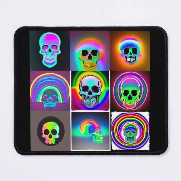 Item preview, Fluorescent Rainbow Skulls designed and sold by Riccivela.