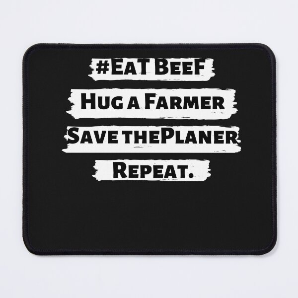 Item preview,  EaT BeeF Hug a Farmer Save the Planer Repeat / Graphic Novelty Sarcastic Funny T Shirt designed and sold by FRANI-ART.