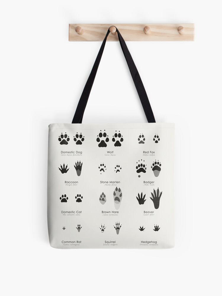 Common Animal Tracks Identification Chart (Hidden Tracks) | Tote Bag