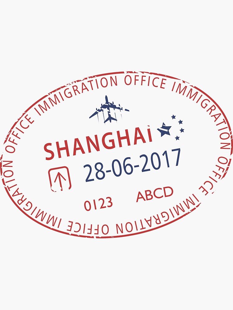 China Shanghai Passport Stamp Sticker