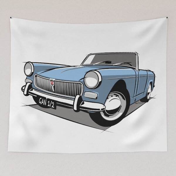 Item preview, MG Midget mark 1 blue designed and sold by car2oonz.