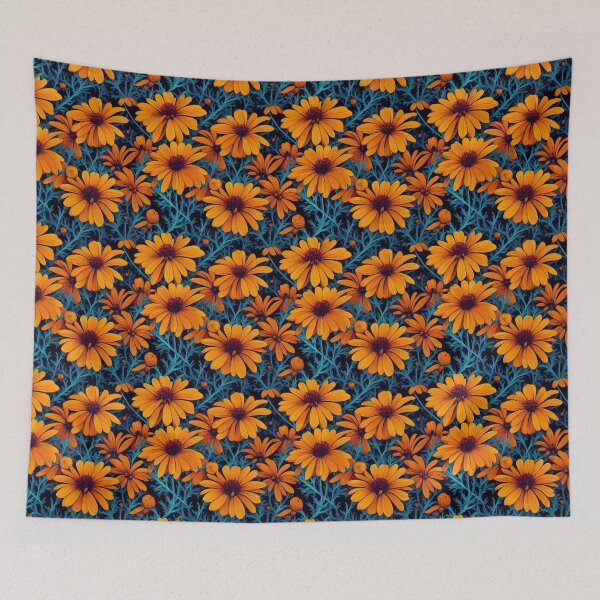 Item preview, Marigold Flowers Pattern Print designed and sold by ThePurpleMelon.