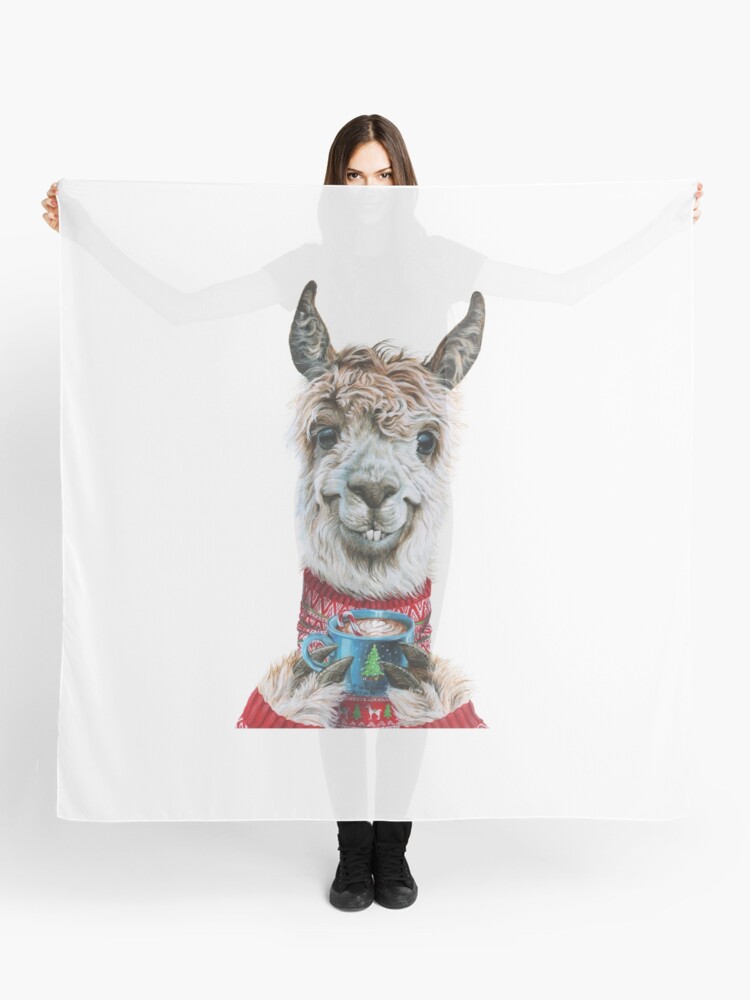 Llama Latte Christmas Scarf for Sale by HollySimental