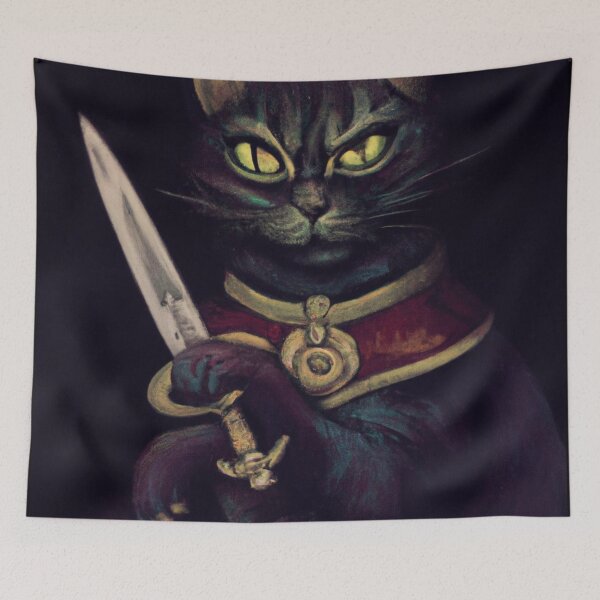 Item preview, Missy the Cat, brandishing a dagger (Baroque) designed and sold by thecatandkettle.