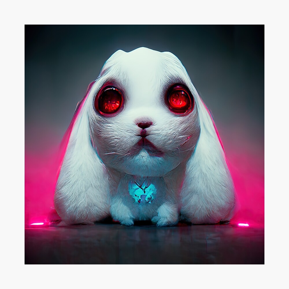 Creepy Evil White Bunny Rabbit Backpack Cards Poker