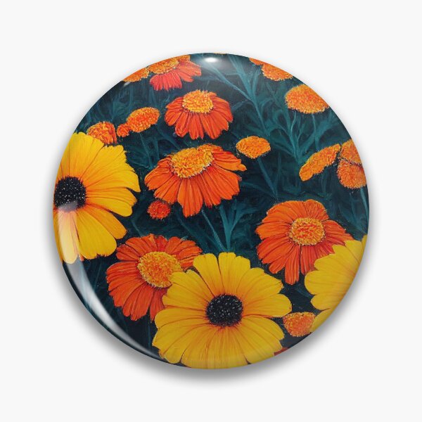 Item preview, Marigold Flowers Pattern Print designed and sold by ThePurpleMelon.