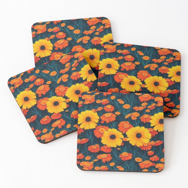 Item preview, Marigold Flowers Pattern Print designed and sold by ThePurpleMelon.