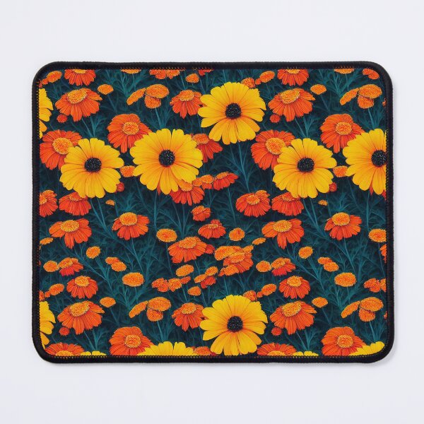 Item preview, Marigold Flowers Pattern Print designed and sold by ThePurpleMelon.