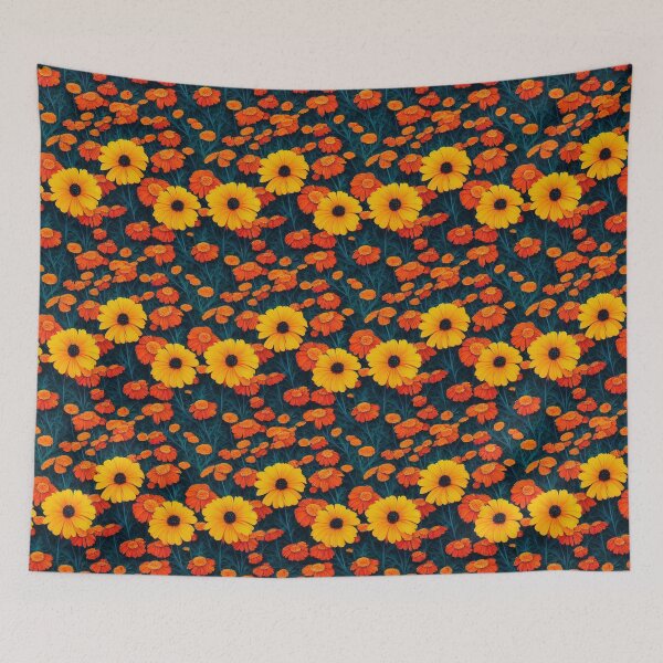 Item preview, Marigold Flowers Pattern Print designed and sold by ThePurpleMelon.