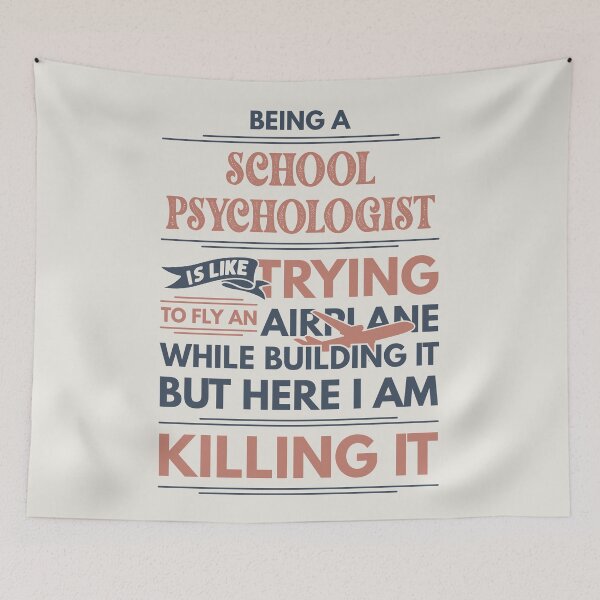 Item preview, Being A School Psychologist Is Like Trying To Fly An Airplane While Building It But Here I Am Killing It Funny Gift idea School Psychologist designed and sold by Mmmm3344.
