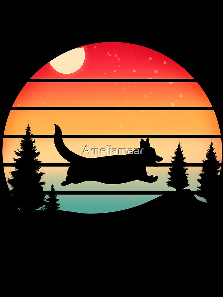 Corgi Retro Style Jump by Ameliamaar