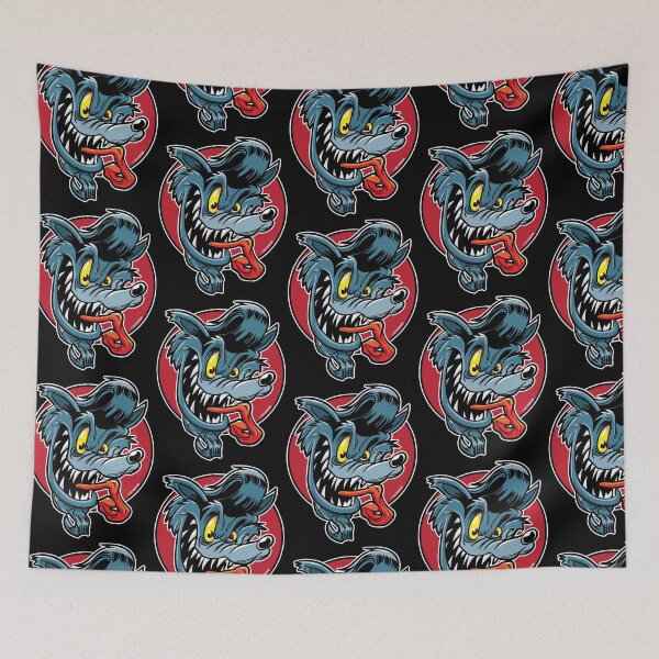 Item preview, Vintage Cartoon RockABilly Greaser Wolf with Pompodour designed and sold by eShirtLabs.