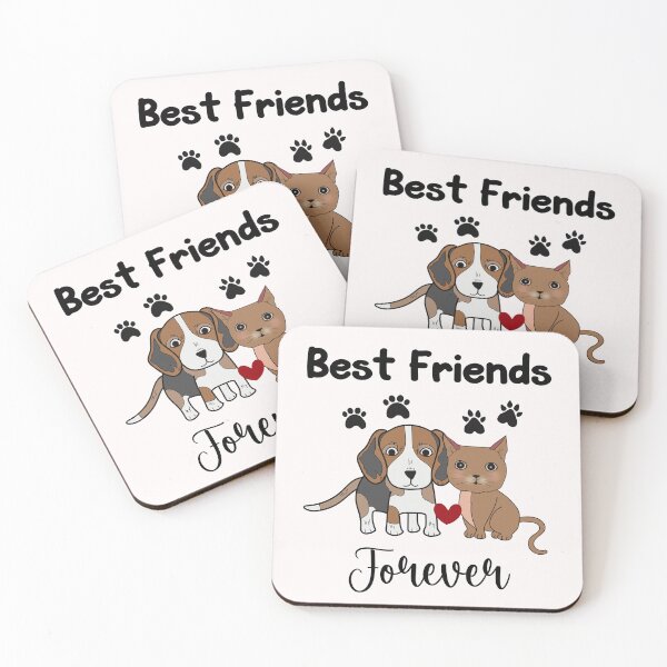 Item preview, Cute Cat and Dog Best Friends Forever designed and sold by HappyLifeCreate.