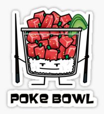 Poke bowl Hawaii raw fish salad chopsticks aku Sticker