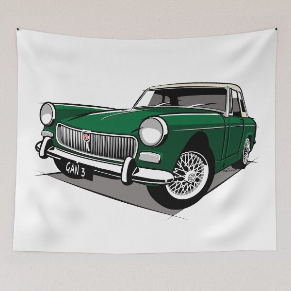 Item preview, MG Midget mark 2 British racing green designed and sold by car2oonz.