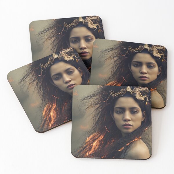 Item preview, Portrait of an anthropomorphic fire nymph designed and sold by RK - Shop.