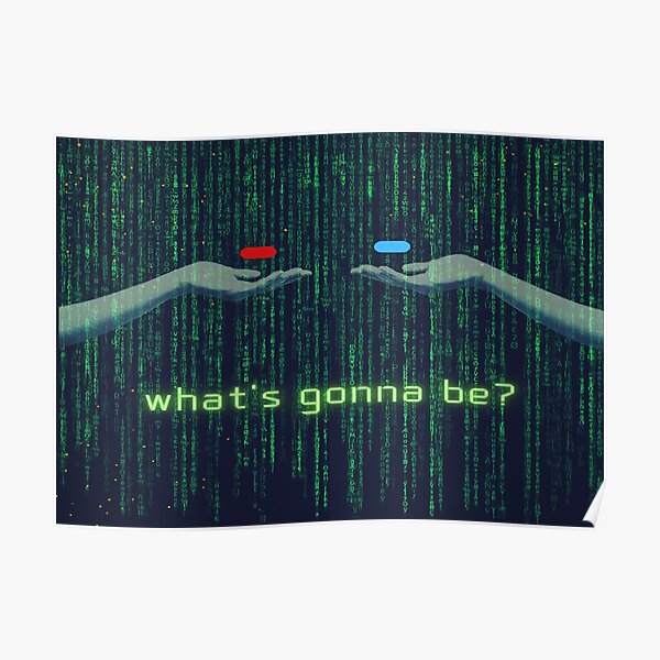"Matrix - red and blue pill" Poster for Sale by veliborknight | Redbubble