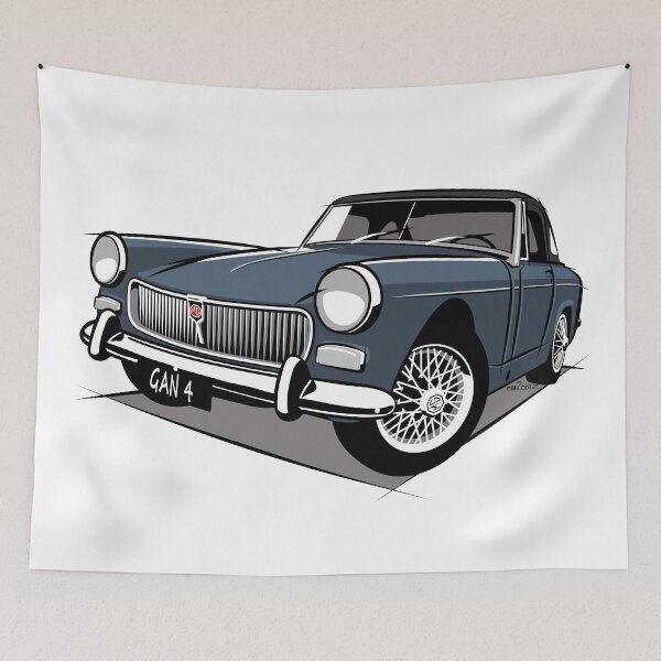 Item preview, MG Midget mark 3 blue designed and sold by car2oonz.
