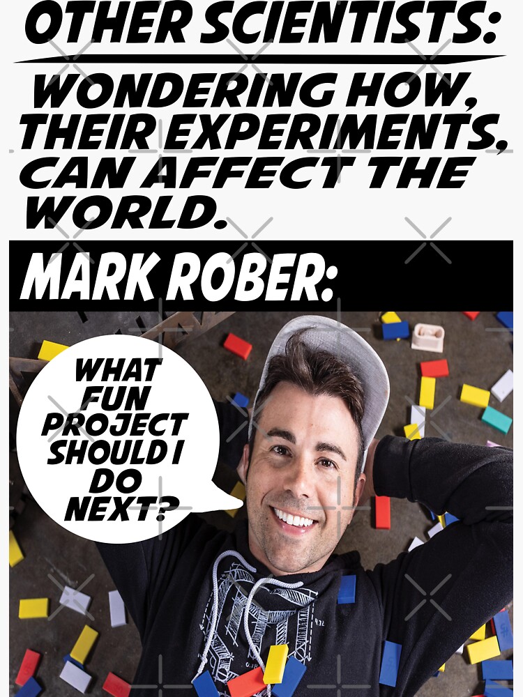 "Mark Rober Meme" Sticker for Sale by Fashimation20 Redbubble