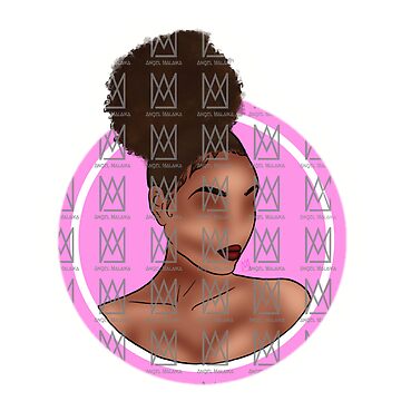 Artwork thumbnail, Brown Skin High Puff Afro Girlie Pink Sticker by Malaika Mustapha