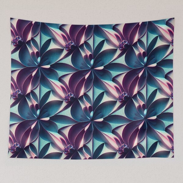 Item preview, Winter flower 3D textured pattern in icy winter colours designed and sold by yennyz.