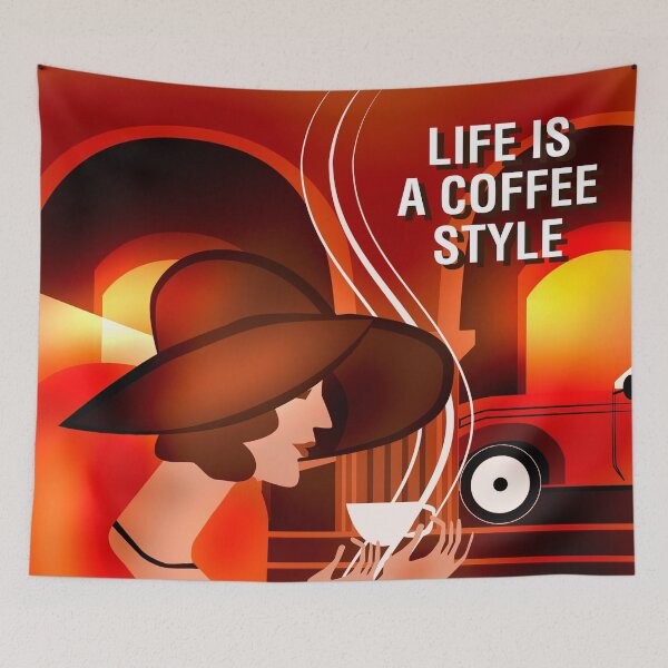 Item preview, Woman and cup of coffee designed and sold by CatCoconut-Art.