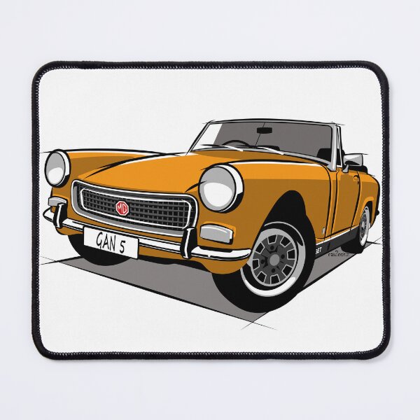 Item preview, MG Midget square wheel arch yellow designed and sold by car2oonz.